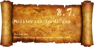 Molitorisz Terézia névjegykártya